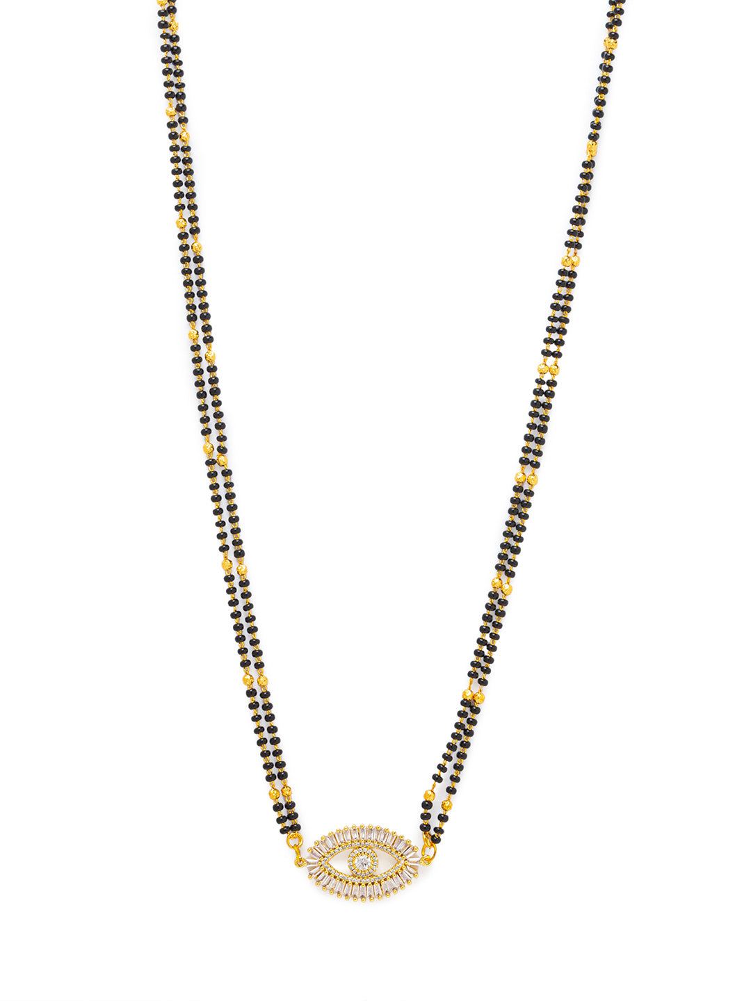 Digital Dress Room Digital Dress Room Diamond Gold Plated Long Mangalsutra मंगलसूत्र Latest Design/Cz Solitaire/Black Beads Chain New Mangalsutra Designs For Women (24 Inches) 