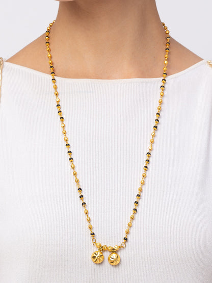 Digital Dress Room Digital Dress Room One Gram Gold Plated Long Mangalsutra मंगलसूत्र Latest Design Tanmaniya/Long Gold Chain/Black Gold Beads New Mangalsutra Designs For Women (28 Inches)