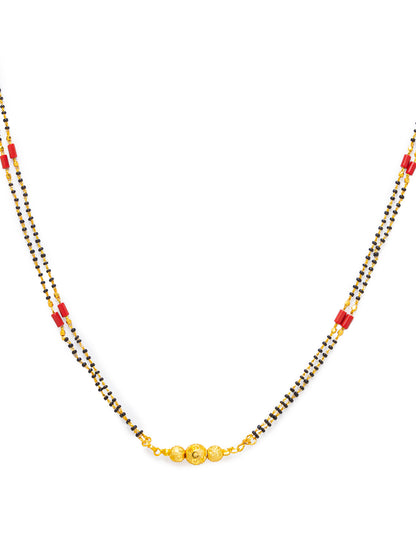 Digital Dress Room Digital Dress Room One Gram Gold Plated Long Mangalsutra मंगलसूत्र Latest Design Tanmaniya/Long Gold Chain/Black Red Beads New Mangalsutra Designs For Women (30 Inches) 