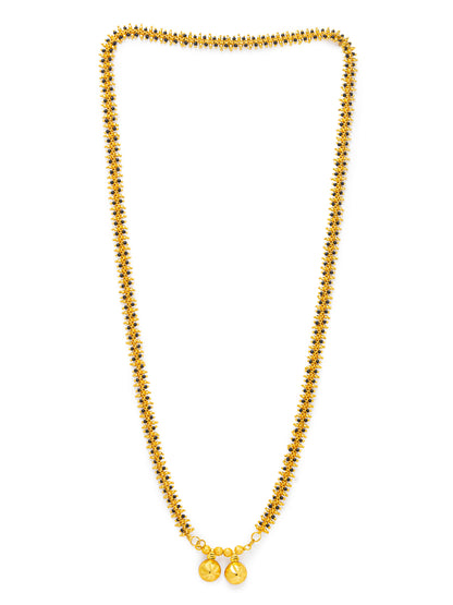 Digital Dress Room Digital Dress Room One Gram Gold Plated Long Mangalsutra मंगलसूत्र Latest Design Tanmaniya/Long Gold Chain/Black Gold Beads New Mangalsutra Designs For Women (27 Inches) 