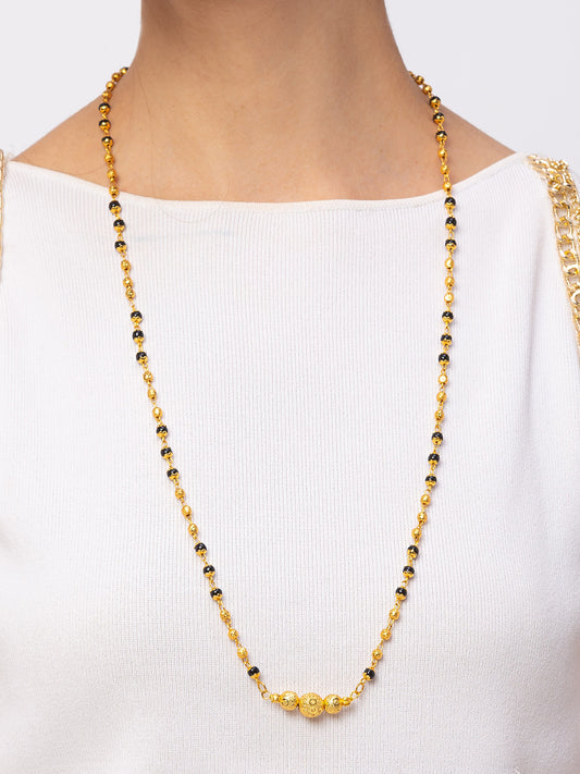 Digital Dress Room Digital Dress Room One Gram Gold Plated Long Mangalsutra मंगलसूत्र Latest Design Tanmaniya/Long Gold Chain/Black Gold Beads New Mangalsutra Designs For Women (29 Inch)