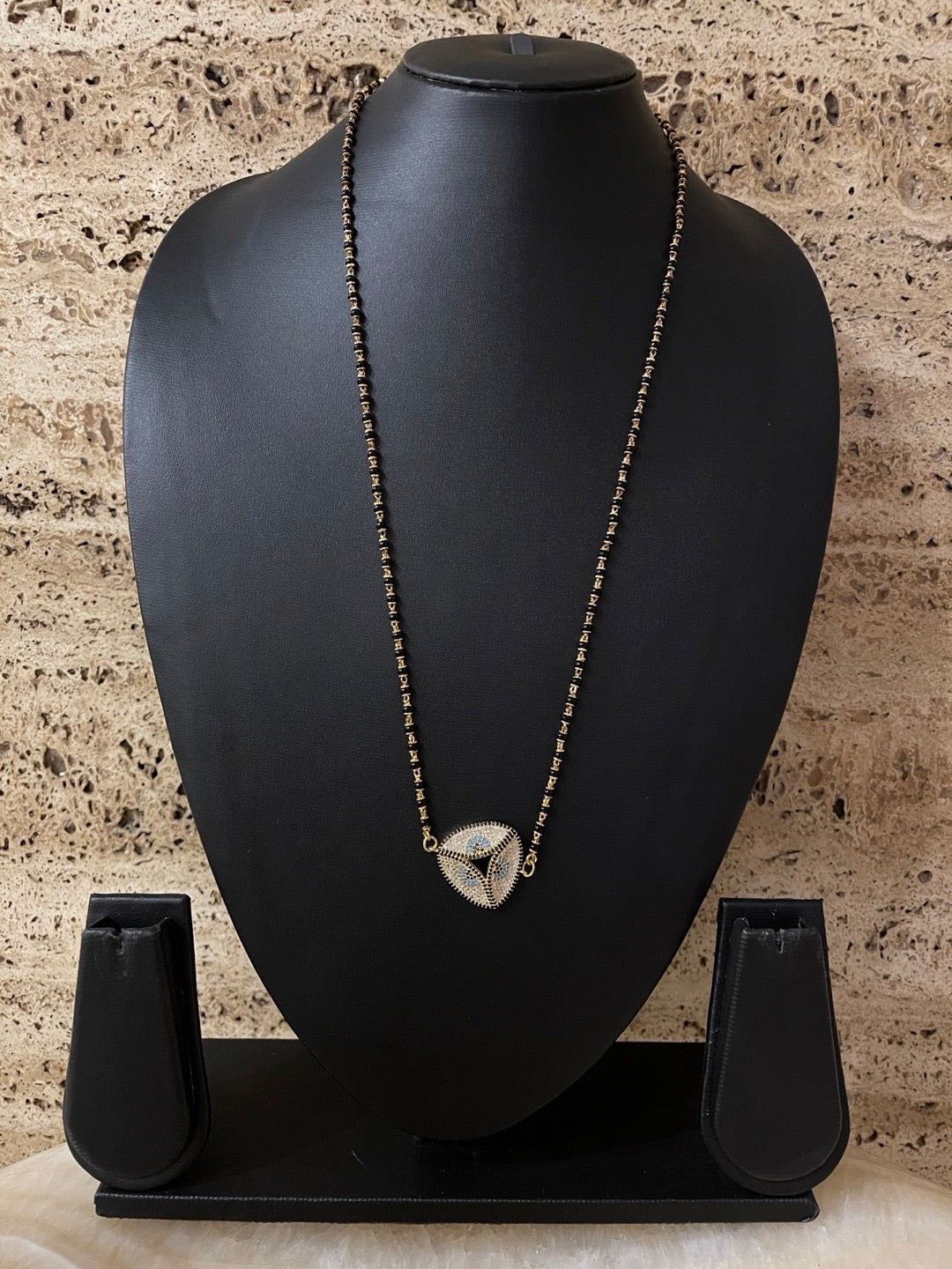 black beads long mangalsutra designs