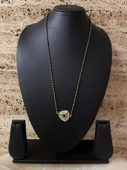 black beads long mangalsutra designs