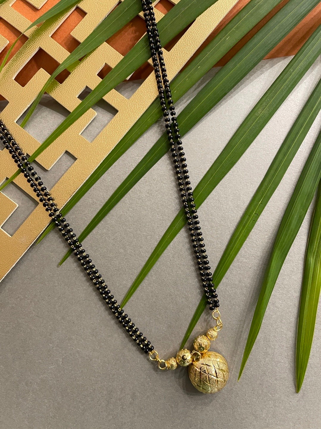 Long Mangalsutra Designs Gold Plated Latest Vati Pendant Traditional Mangalsutra