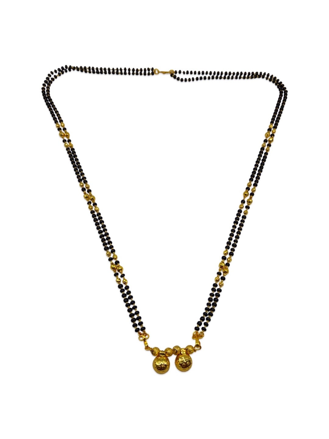 Long Mangalsutra With Vati Black Beads Chain