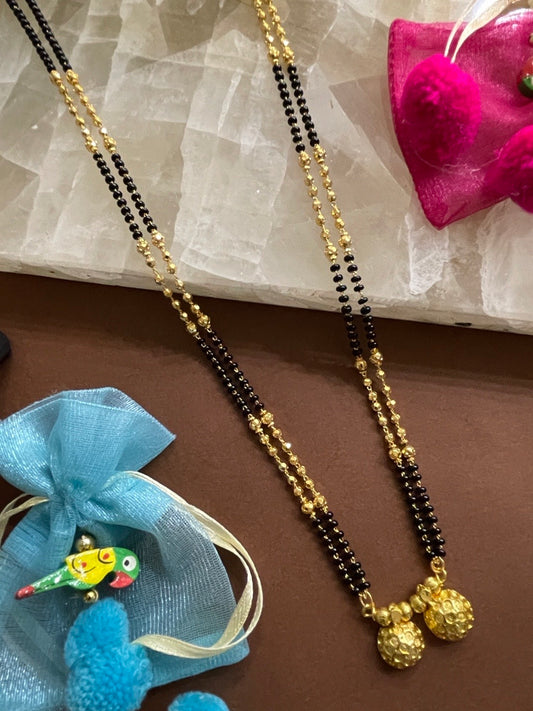 Long Mangalsutra Vati Black Beads Chain