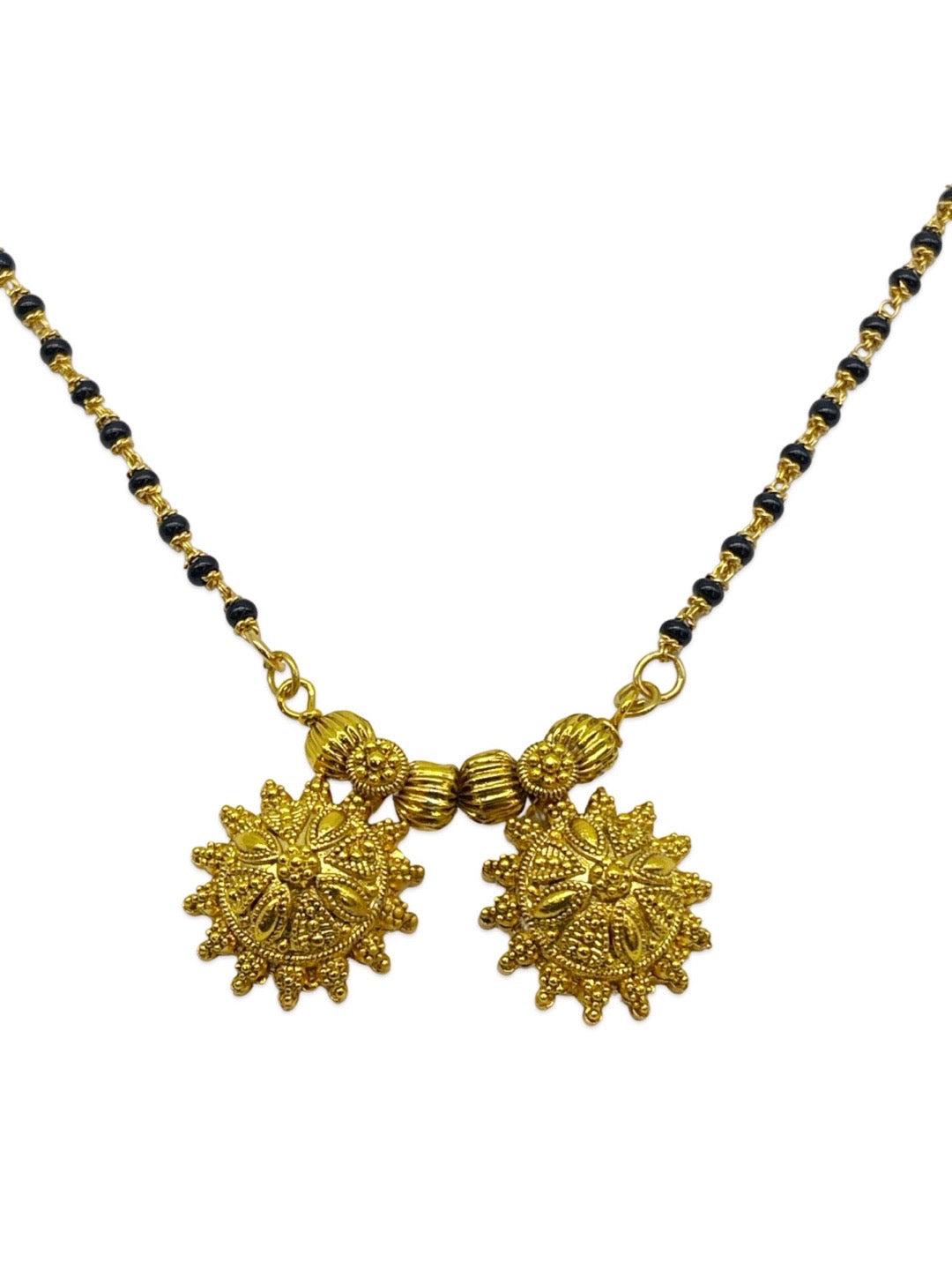 Maharashtrian Long Mangalsutra Vati Designs Black Beads Chain