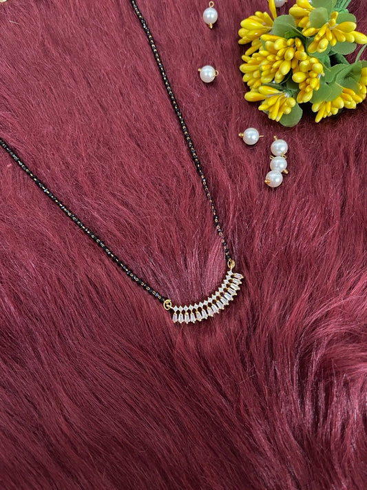 Short Mangalsutra With Fancy American Diamond Pendent