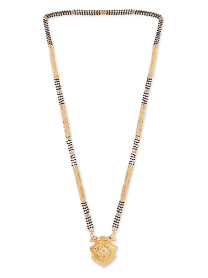 Gold Plated Maharashtrian Heavy Long Mangalsutra Designs Pendant Beads Chain Latest Unique Designs