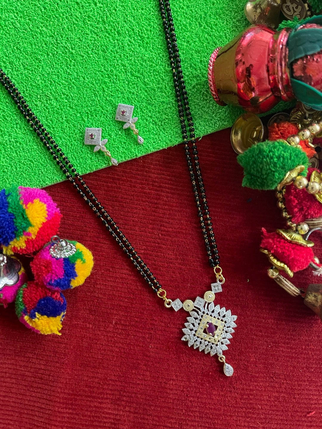 Black Beads Long Mangalsutra Designs
