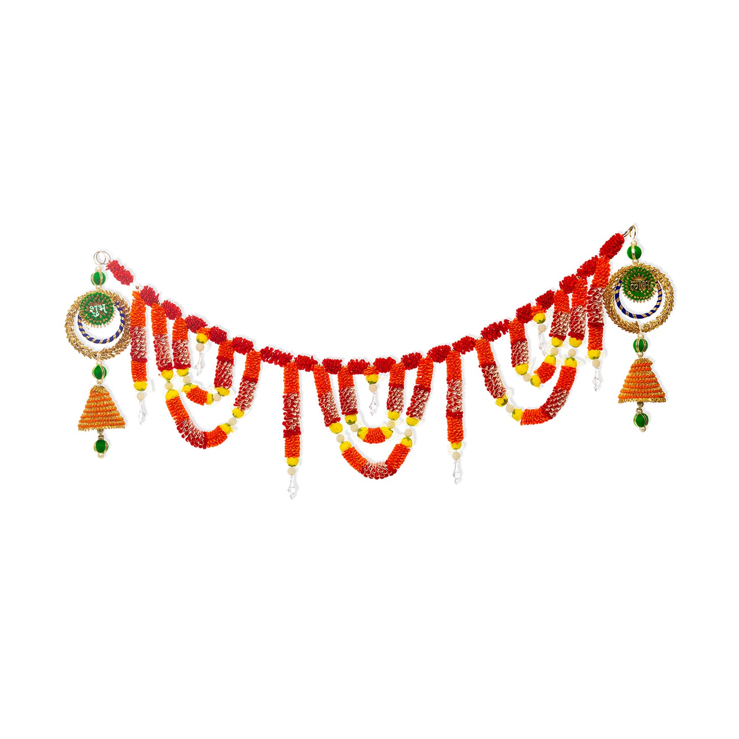 Digital Dress Room Toran For Door Hangings Diwali Decoration Artificial Flower Garlands (Red) Shubh Labh Latkans