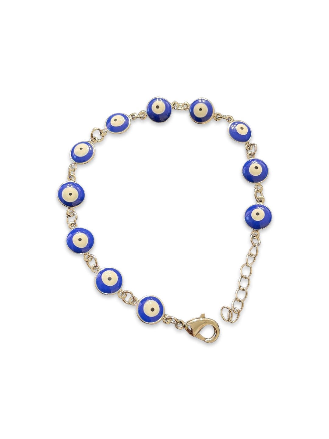 Latest Blue Evil Eye Design Silver Plated Adjustable Wrist Bracelet