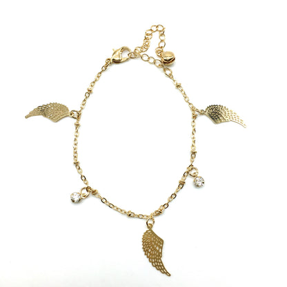 Digital Dress Room Gold Angel Feather Bracelet