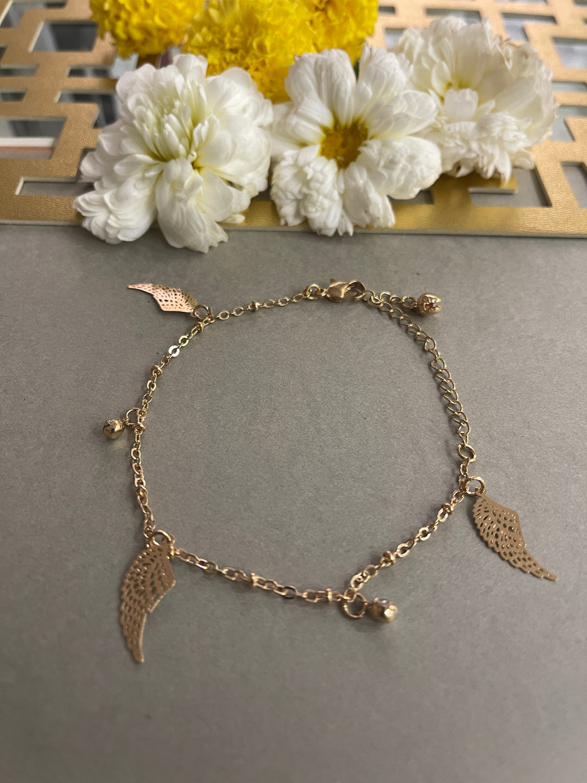 Gold Angel Feather Bracelet