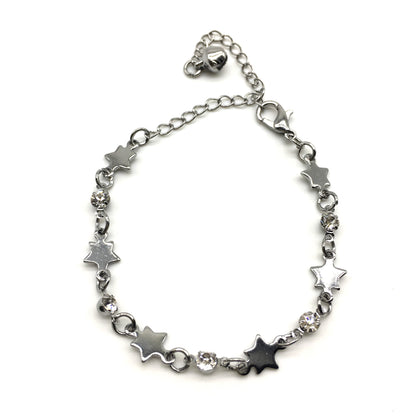 Digital Dress Room Silver Star Light Weight Bracelets