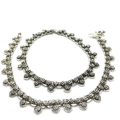 Digital Dress Room Silver Plated Payal Anklet Comes Pair