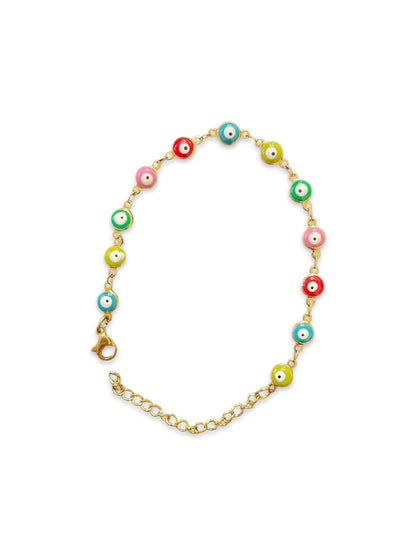 Fancy Evil Eye Designs Multicoloured Round Wrist Band Pendant Bracelet