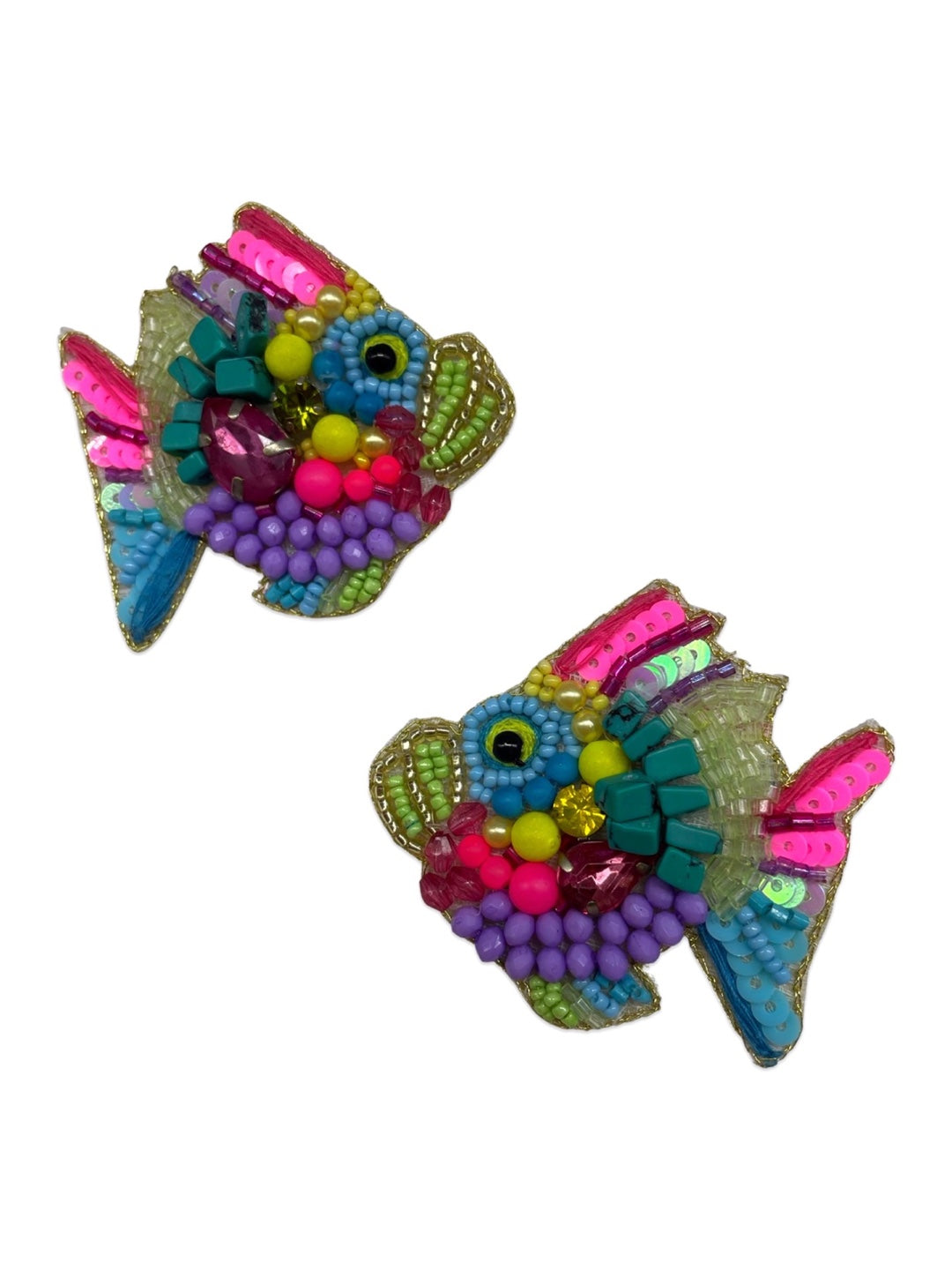 Colourful Beaded Fish Stud Earring Designs