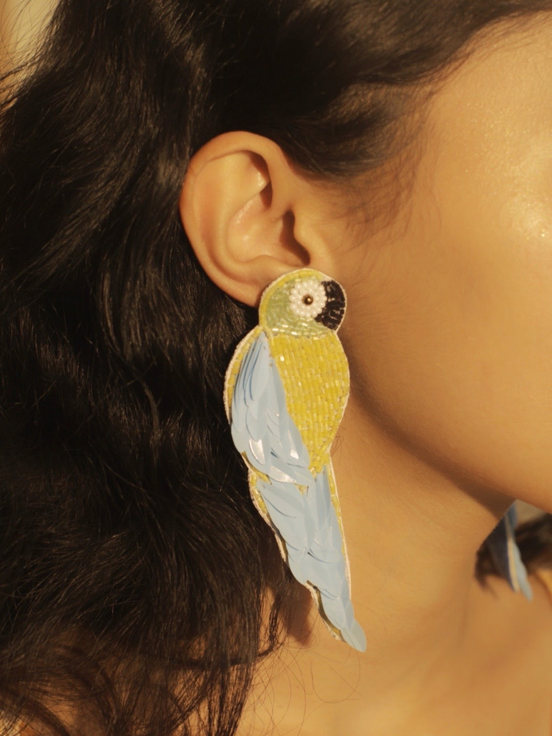 Beaded store parrot earrings