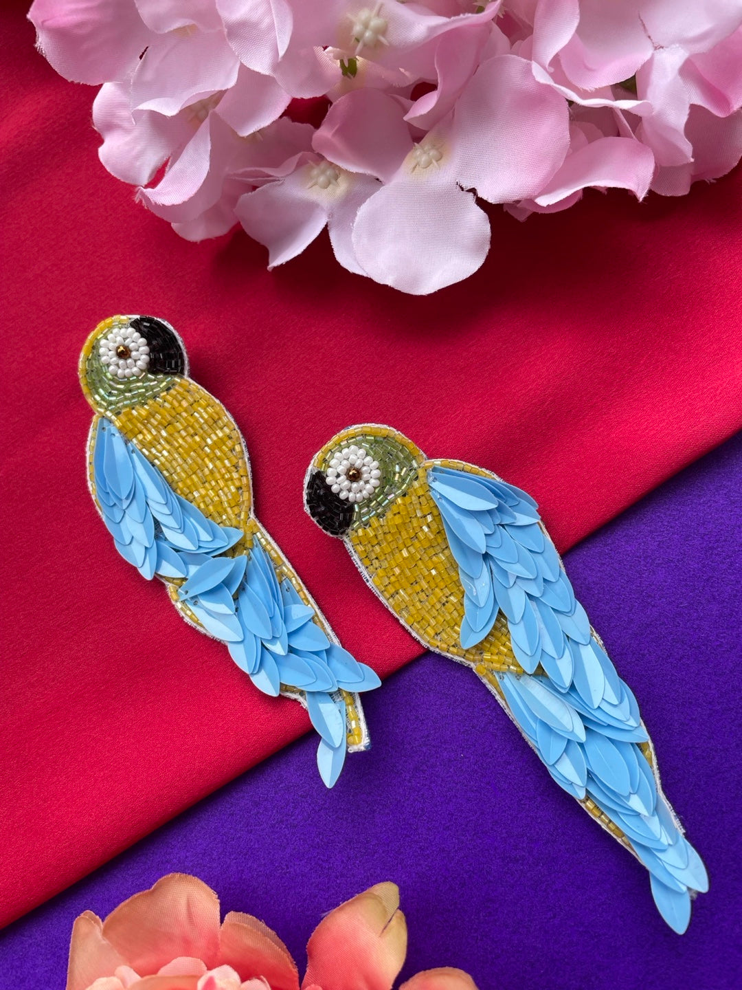 Beaded parrot outlet earrings