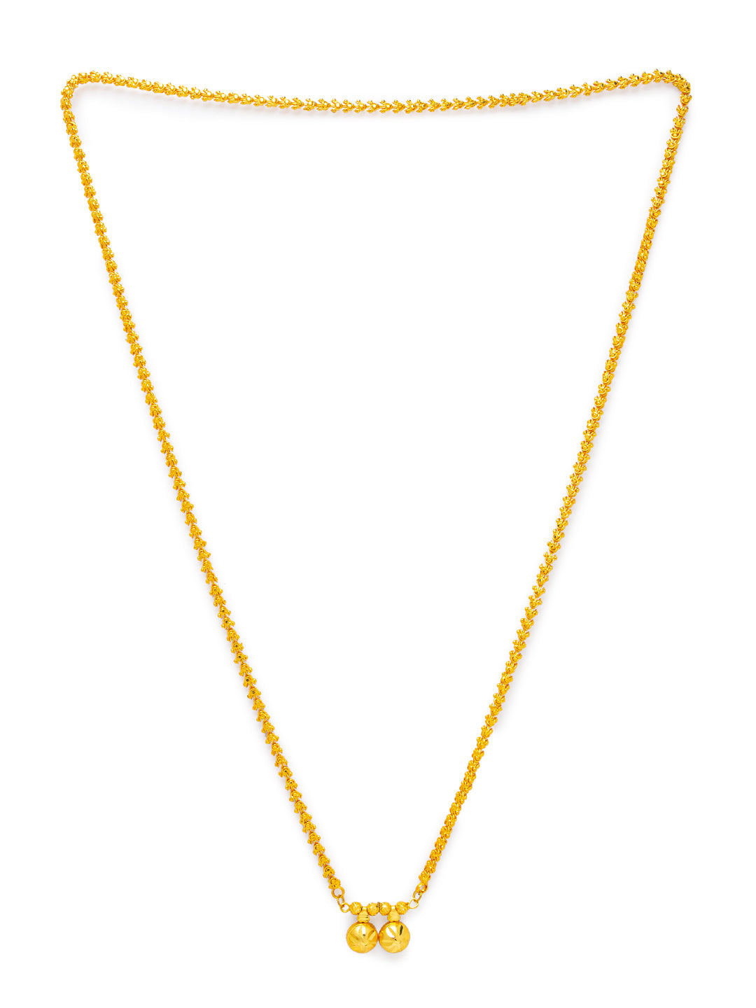 Long Chain Necklace Designs Gold Plated Floral Designs Chain with Vati ...