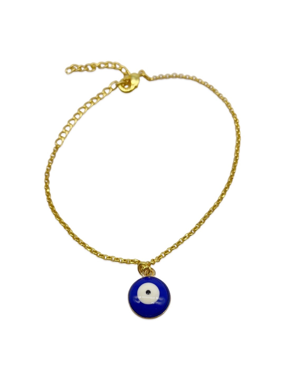 Gold Plated Blue Evil Eye Charm Bracelet
