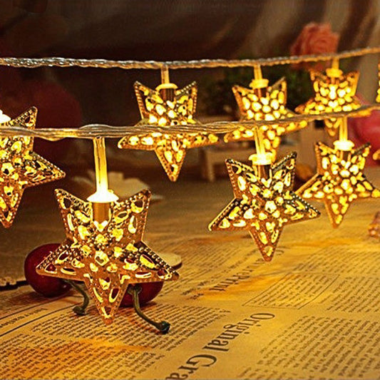 Digital Dress Room Golden Star Christmas Fairy Lights 20 pcs