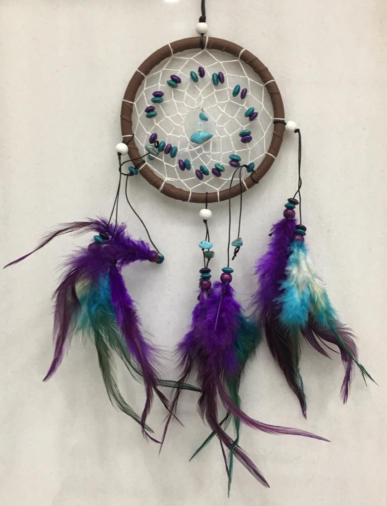 Digital Dress Room Dream Catcher Wind-Chime Purple White Feather Decoration