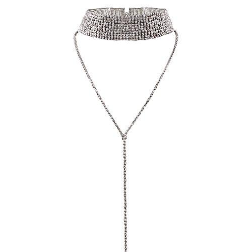 Crystal Choker Rhinestone Pendant Collar Necklace