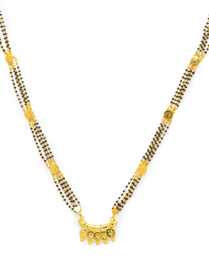 Combo Set of 2 Gold Plated Long Mangalsutra Designs and Short Mangalsutra Designs Ball Shape Pendant