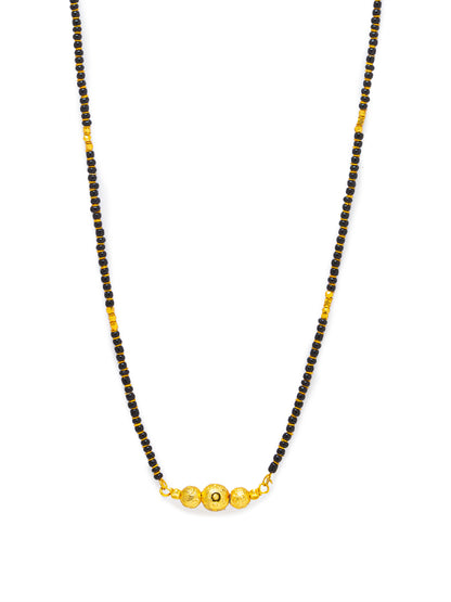 Combo Set of 2 Mangalsutra Designs Gold Plated Leaf Pattern Design Black Gold Beads Mangalsutras