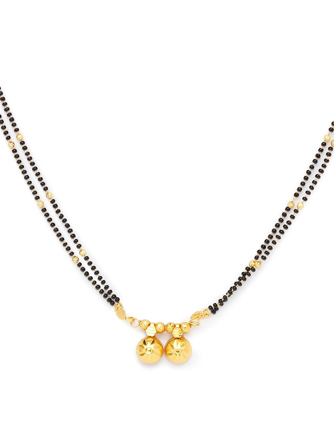 Combo Set of 2 Short Mangalsutra Designs and Long Mangalsutra Designs Gold Plated with Vati Pendant