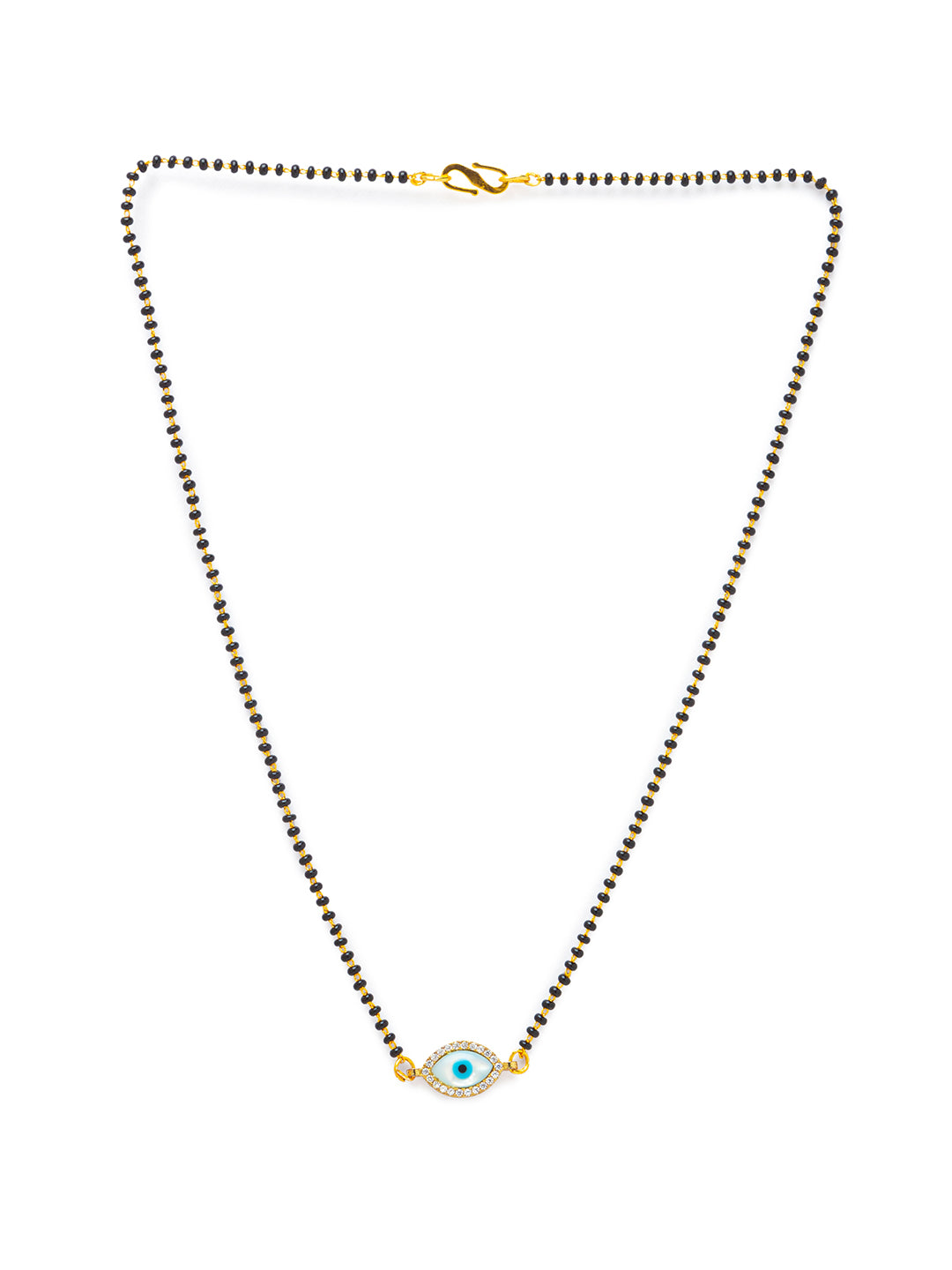 Combo Set of 2 Gold Plated Long Mangalsutra Designs and Short Mangalsutra Designs Evil Eye Pendant