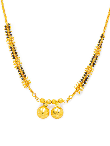 Combo Set of 2 Gold Plated Long Mangalsutra Designs and Short Mangalsutra Designs with Vati Pendant