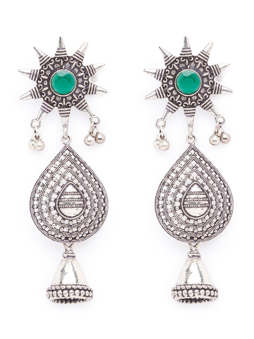 Silver Plated Oxidized Earring Set For Women – Look Ethnic