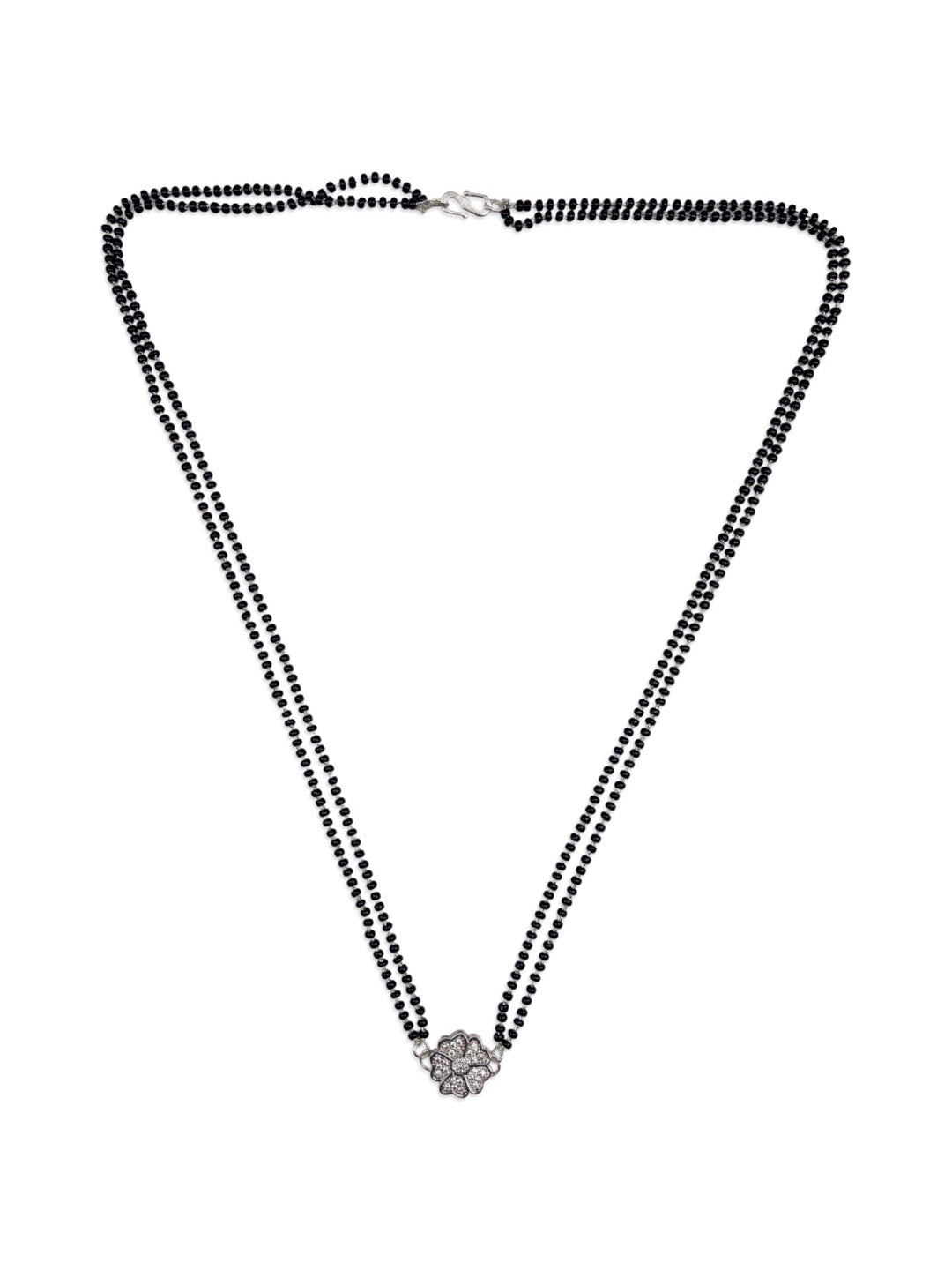 Silver Plated Floral Short Mangalsutra