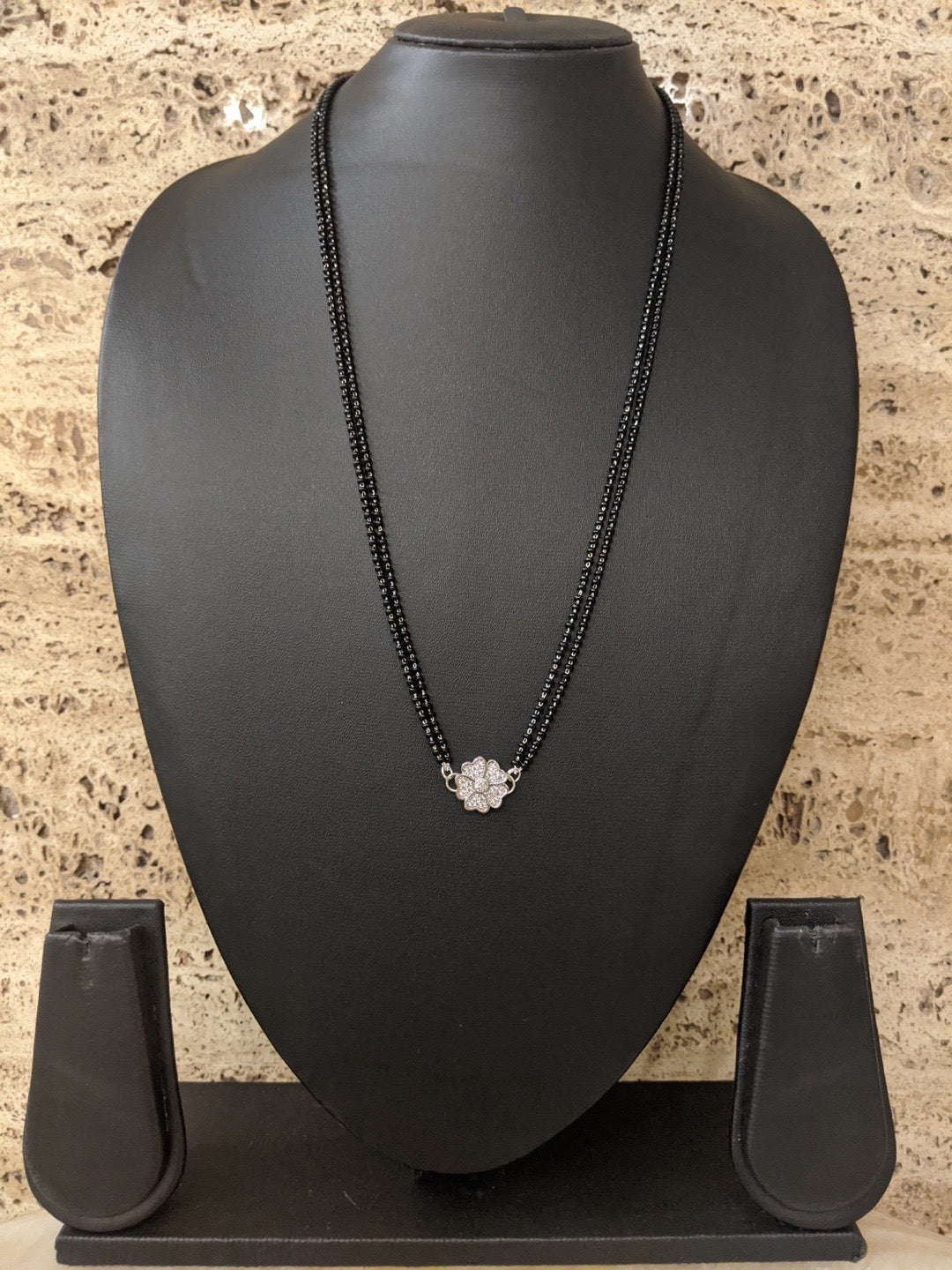 Silver Plated Floral Short Mangalsutra