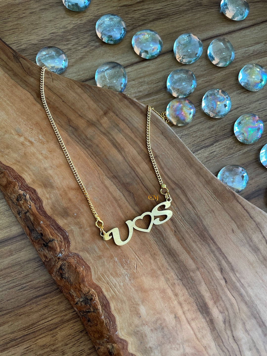 Large Initials and Diamond Necklace – BYCHARI