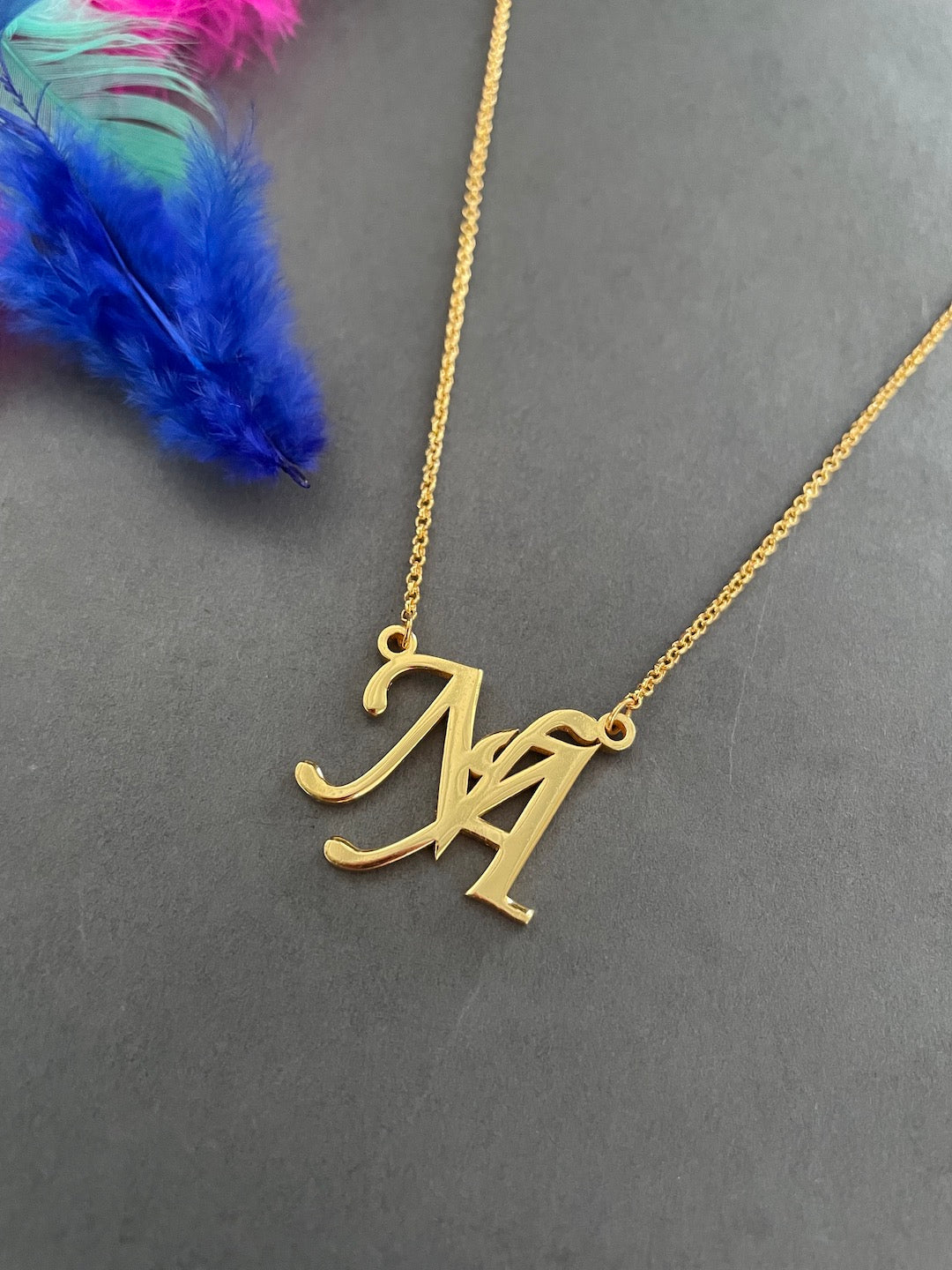 Classic Monogram Necklace With Intertwined Personalised Initials Of 2 Letters
