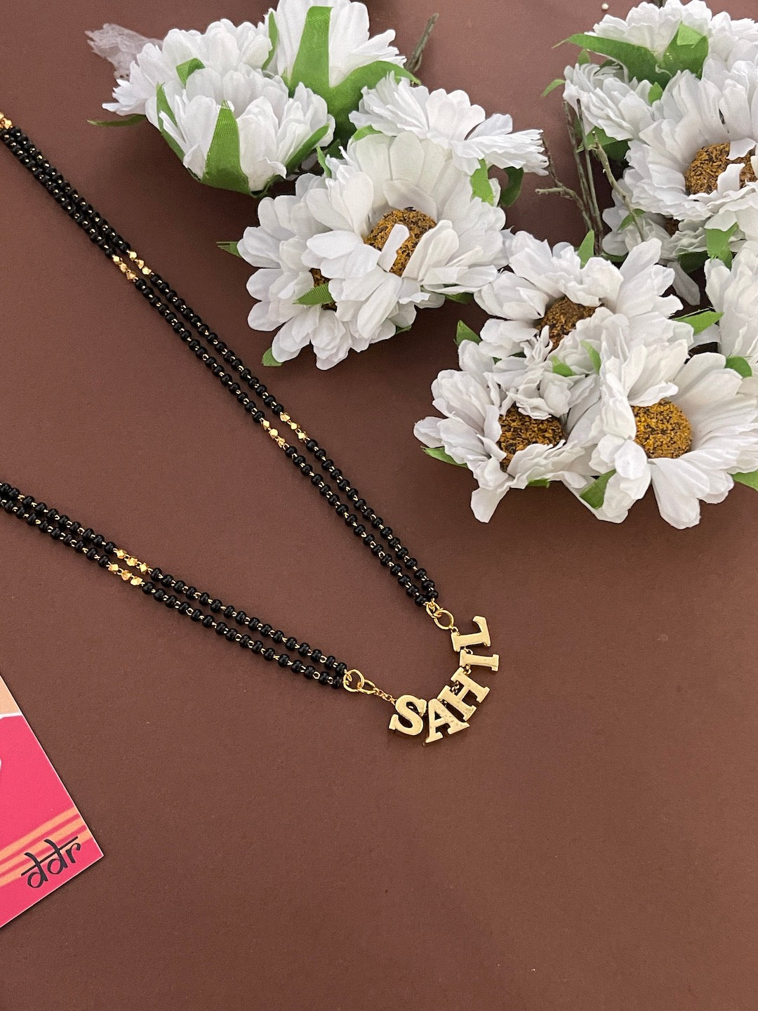 Fancy Name Mangalsutra With 2 Line Black Beads Chain | Short Mangalsutra