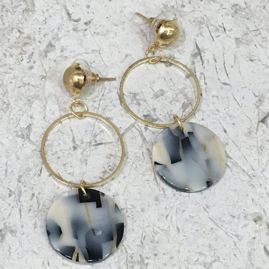 Digital Dress Room Shaded Danglers with Gold Earrings