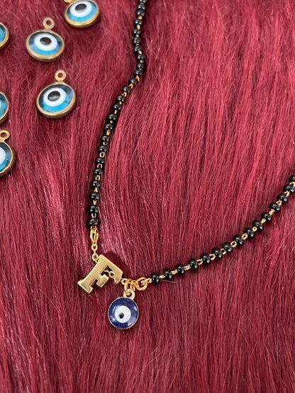 A-Z Letter Short Mangalsutra Designs with Evil Eye (20 Inches)