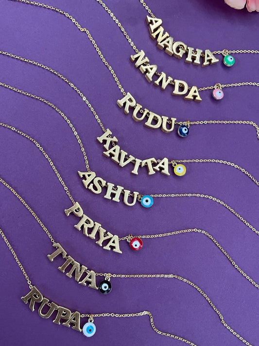 Evil Eye Name Necklace