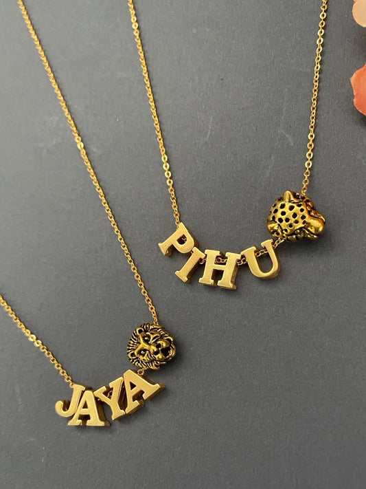 Lion/Panther Name Necklace